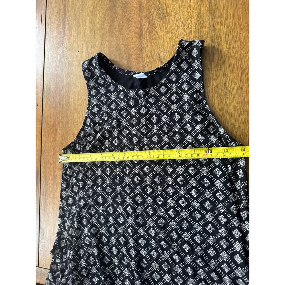 Old Navy Black White Printed Sleeveless Dress Women’s XS Knit Casual Midi - Picture 6 of 10